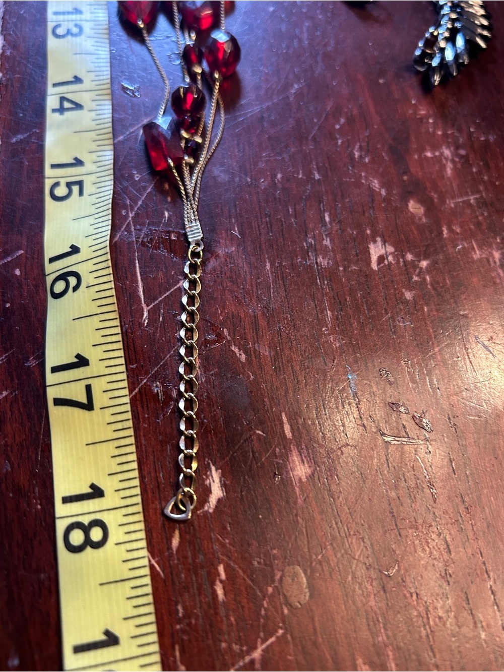 Ruby Red Multi Strand Statement Necklace - Picture 6 of 6
